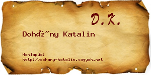 Dohány Katalin névjegykártya